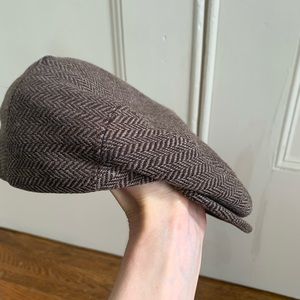 Bailey Lord Herringbone Flat Cap. “Made in Italy”